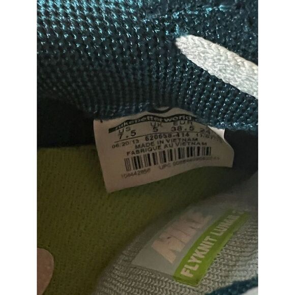 Nike Shoes Flyknit LUNAR2 Running Women’s 7.5 Glacier Ice Turquoise 620658 414 - Picture 9 of 9